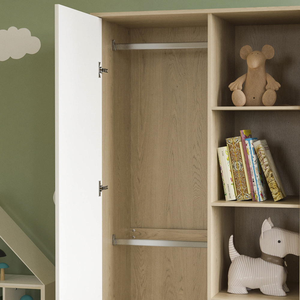 Junior Vida Neptune Single Door White and Oak Wardrobe Image 4