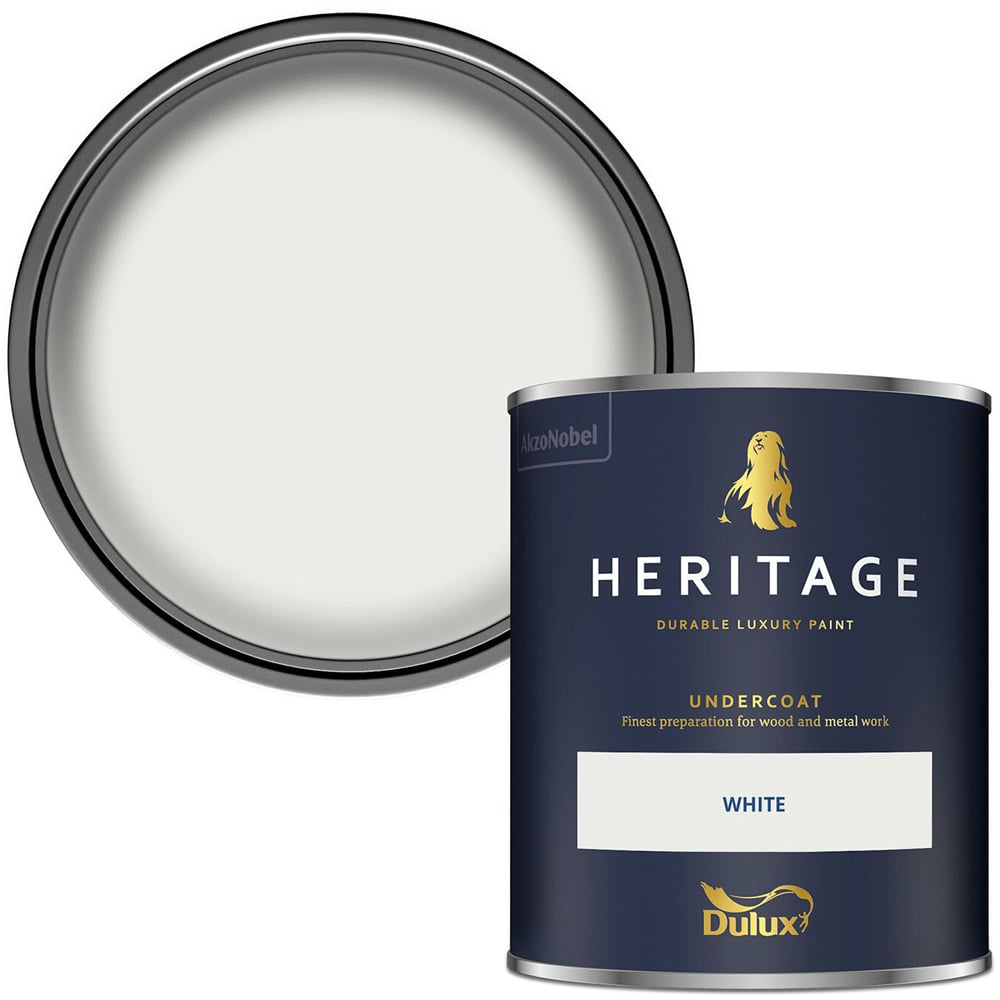 Dulux Heritage Wood and Metal White Undercoat Paint 750ml Image 1