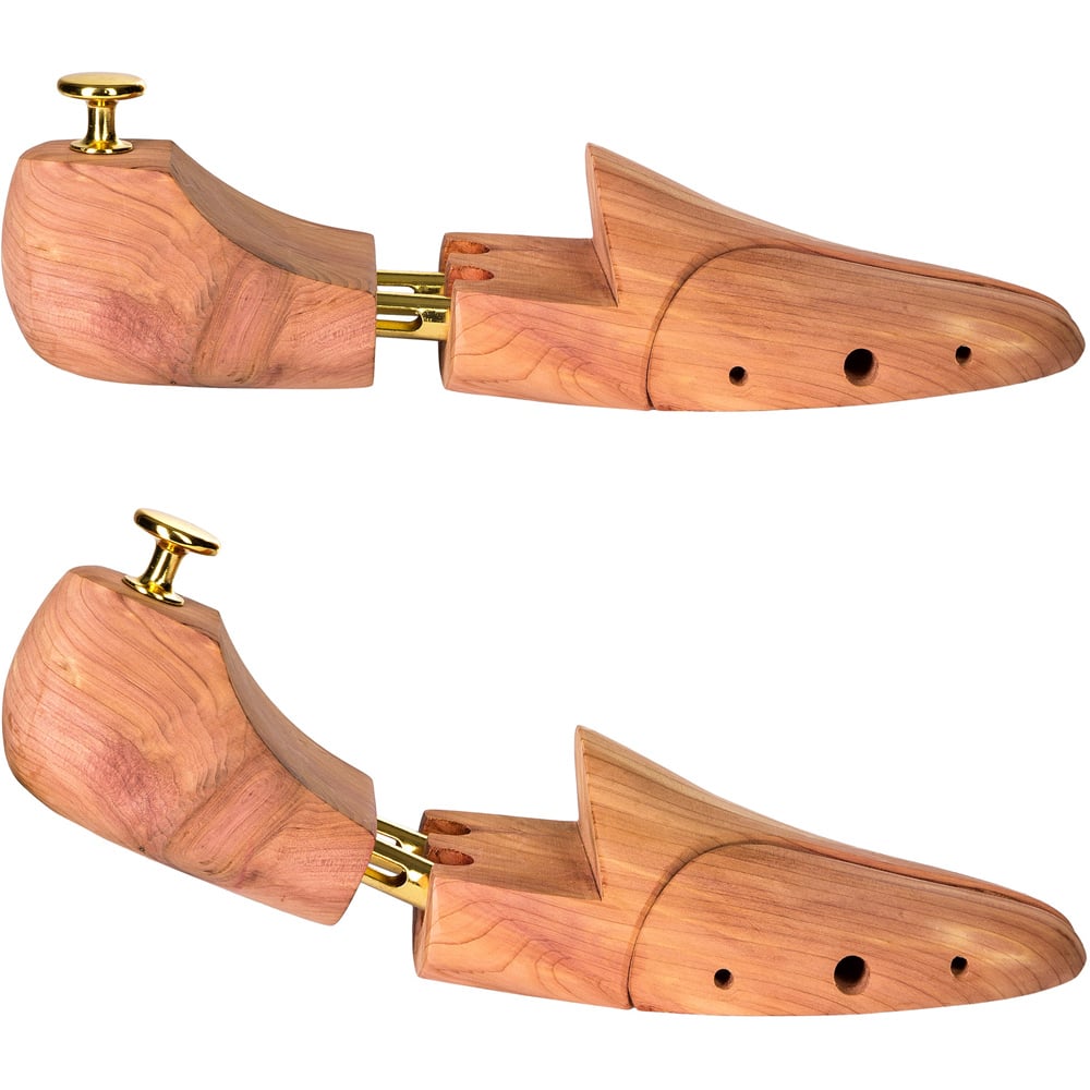 tectake Brass Cedar Wood Shoe Stretcher Pair EU Size 39-41 Image 4