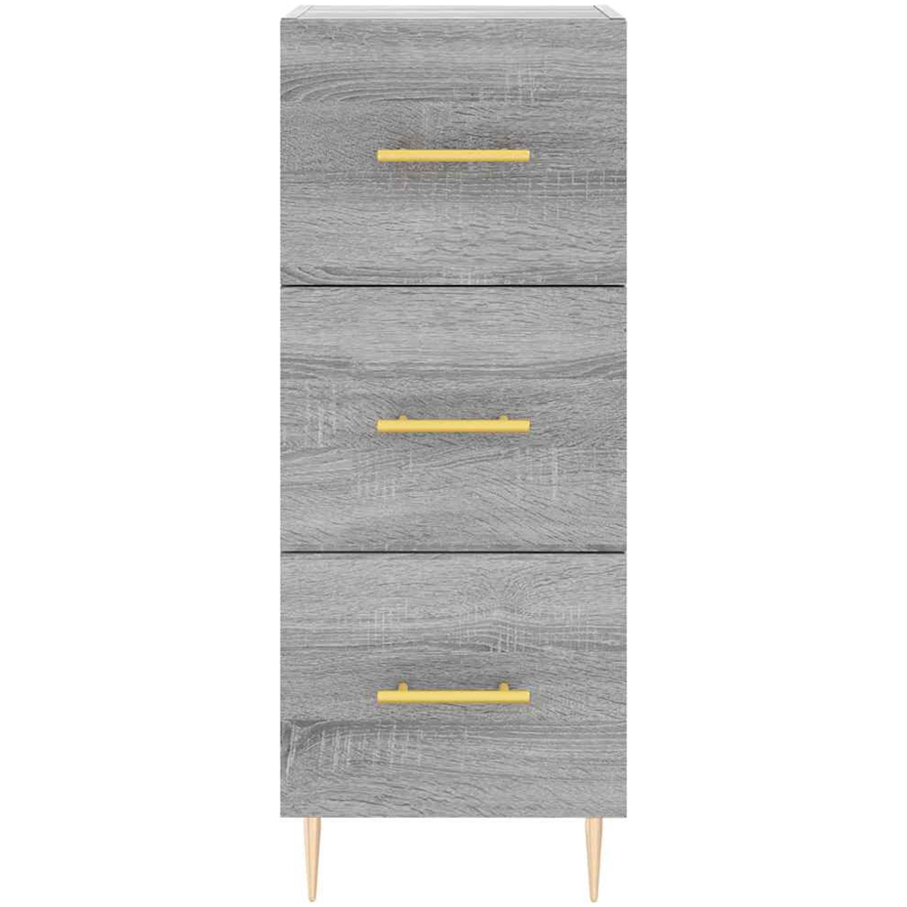 vidaXL Single Glass Door 3 Drawer Grey Sonoma Highboard Image 6