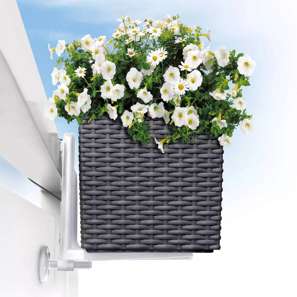 Lechuza White Balcony Bracket 2 Pack Image 2