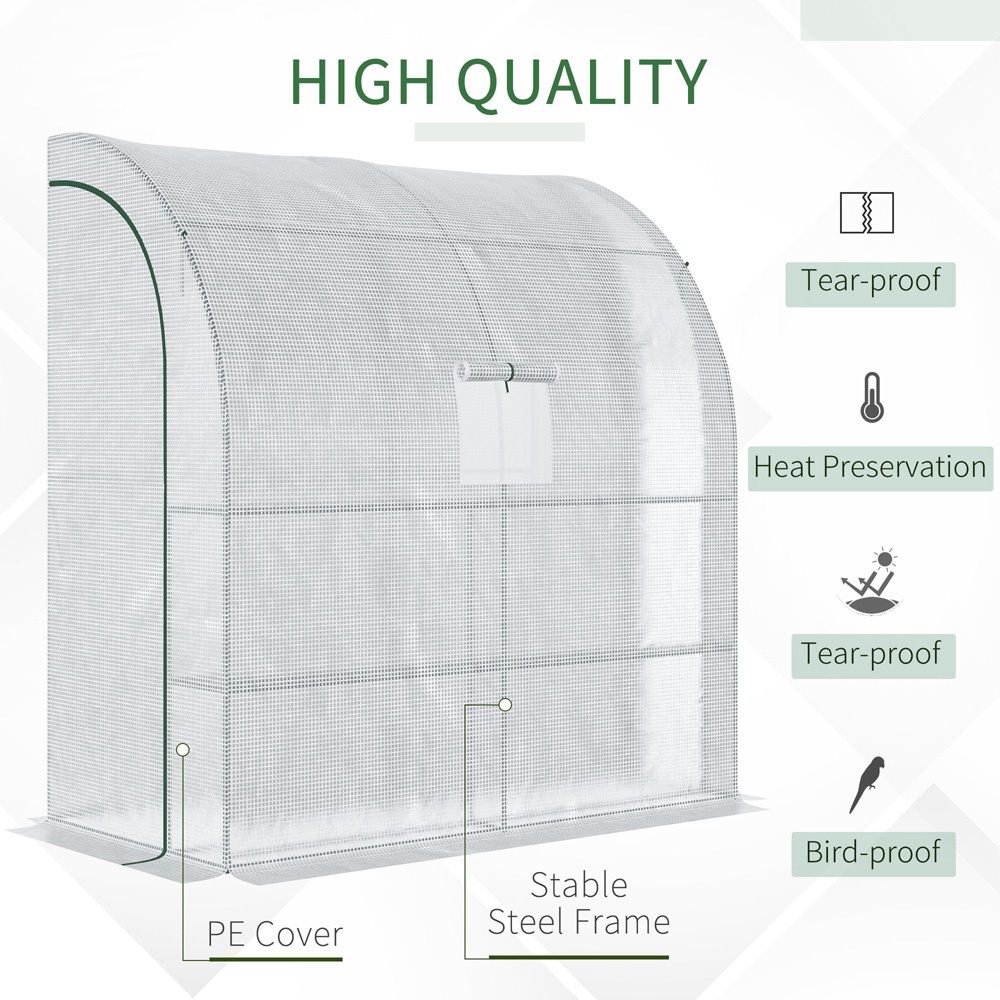 Outsunny White 3.2 x 6.5ft 3-Tier Walk In Greenhouse Image 4