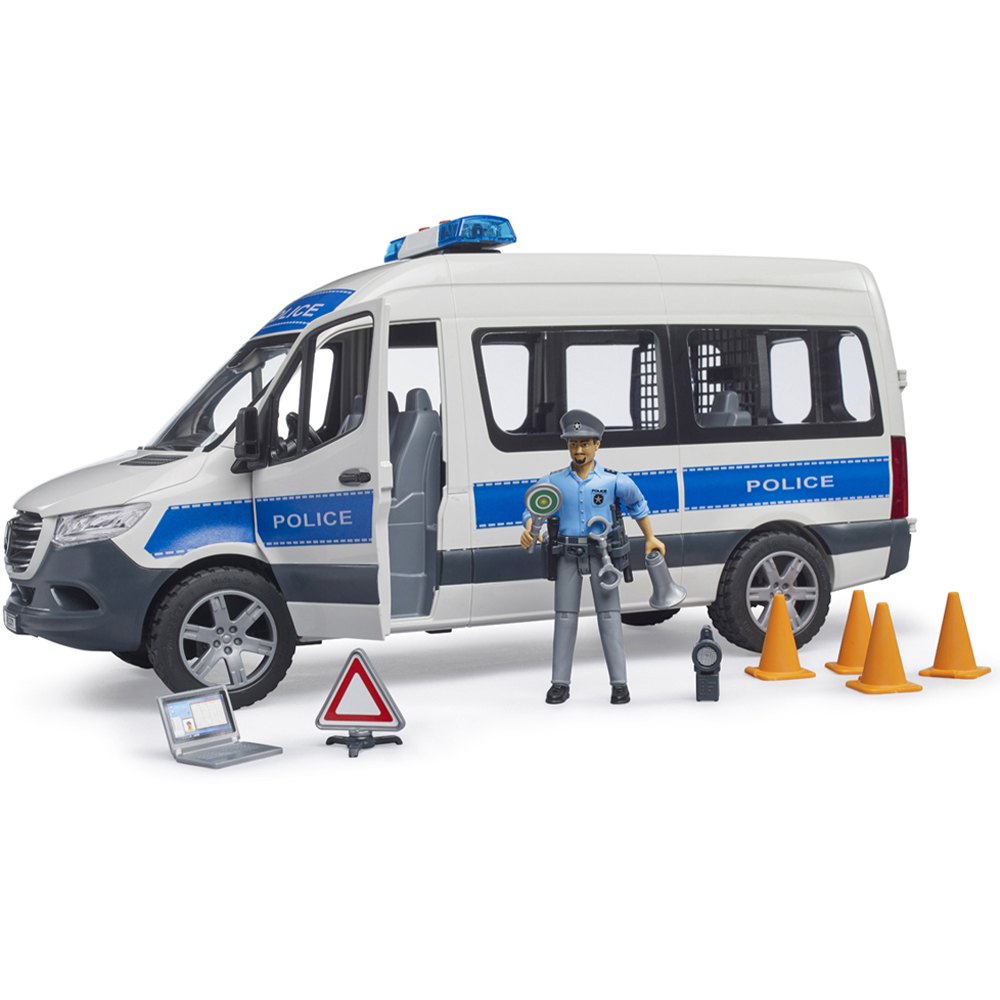 Bruder Kids MB Sprinter Police with Policeman and Light and Sound Module Playset Model Image 4