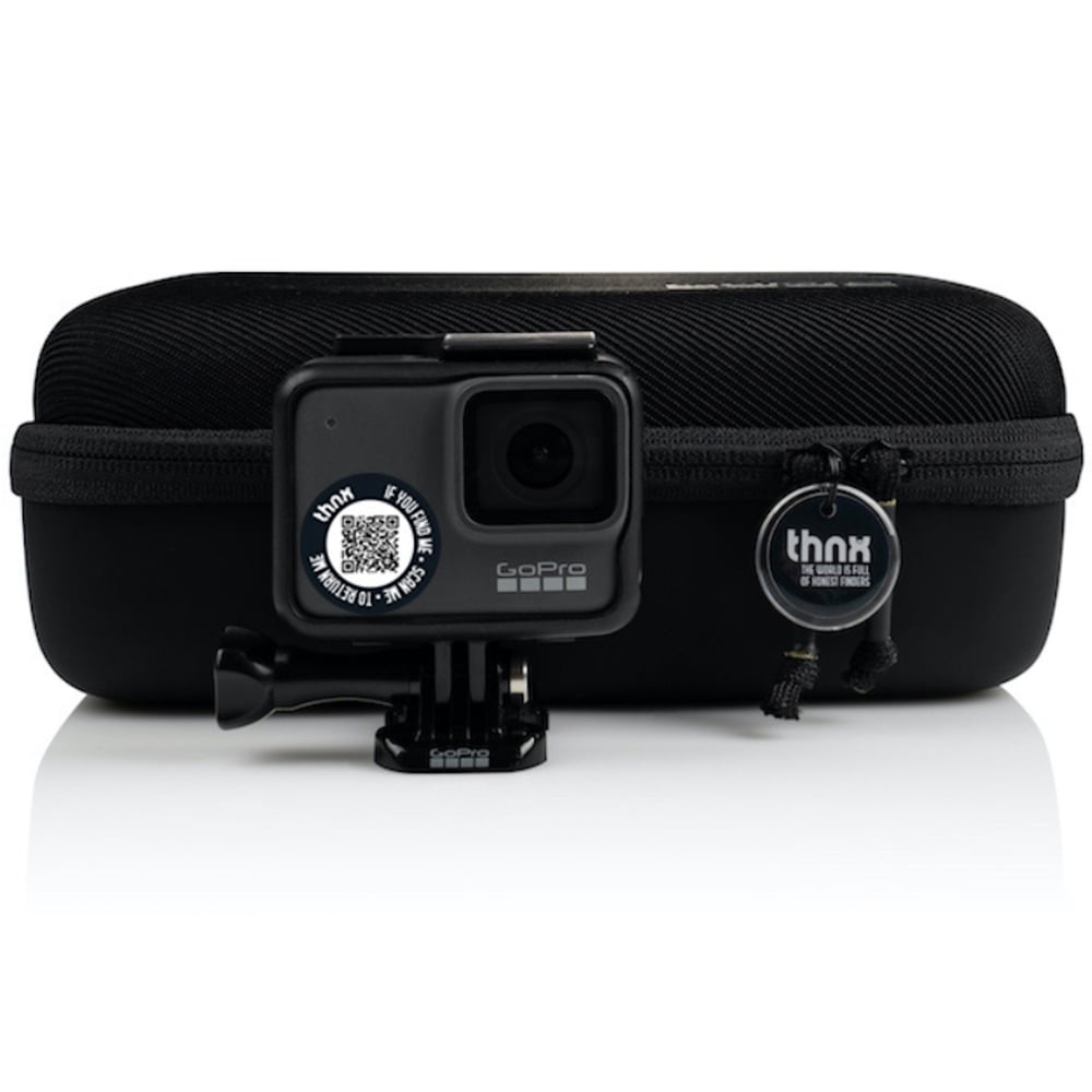 Thnx Black Small Airtag Keychain with QR Code Image 4