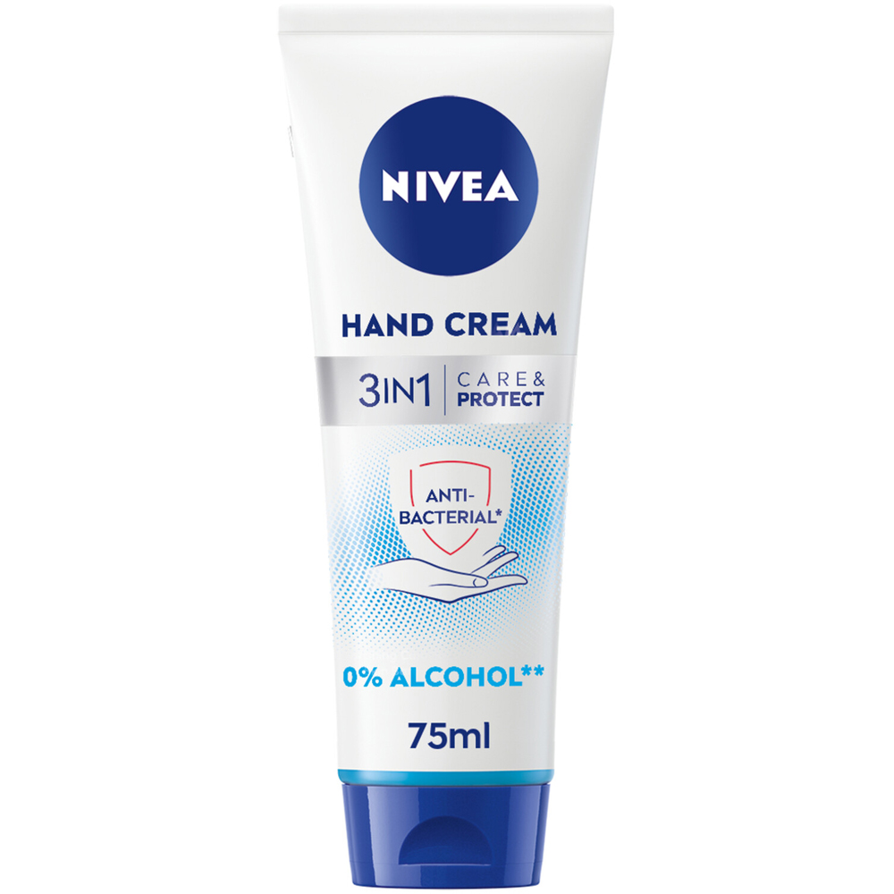 Nivea 3 in 1 Care and Protect Anti Bacterial Hand Cream 75ml Image