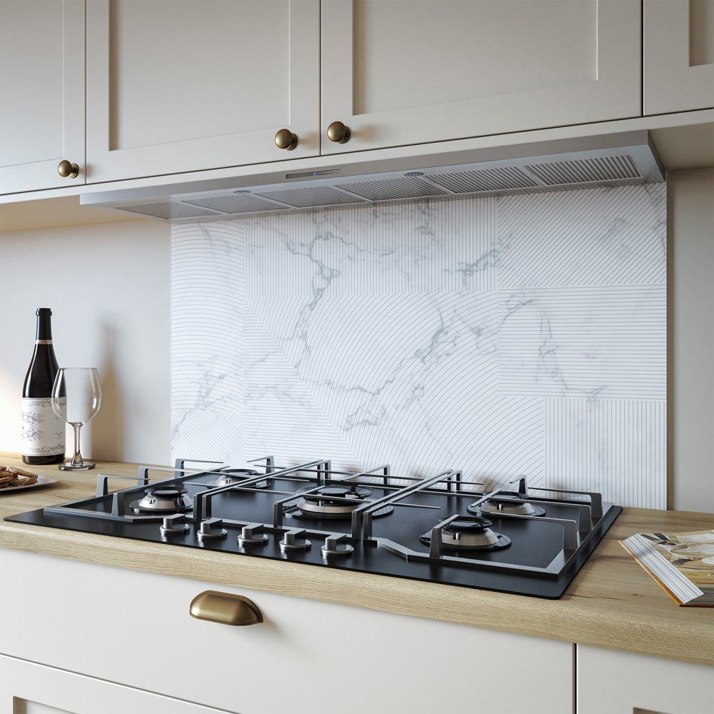 Alloy Marble Arc Kitchen Hob Splashback 900 x 800 x 4mm Image 1