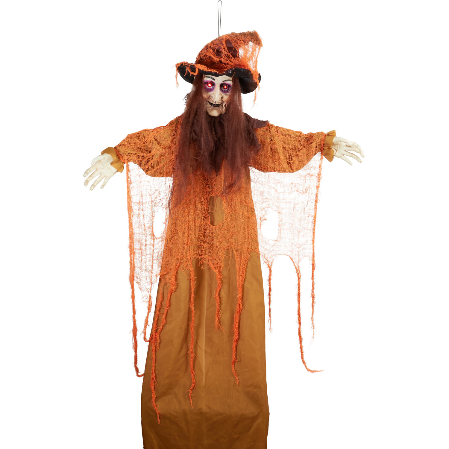 Animated Hanging Spooky Witch Decoration - Orange Image 2