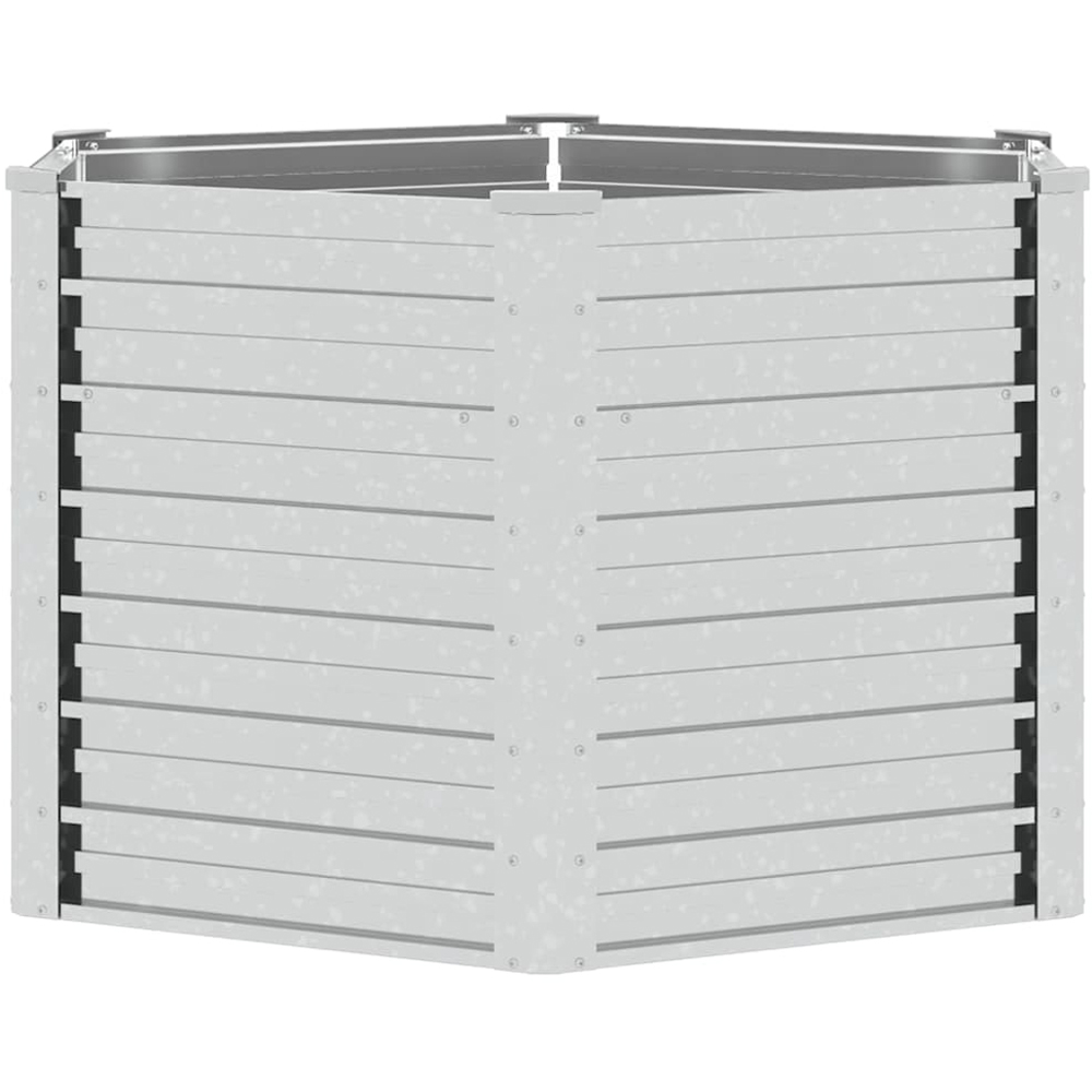 vidaXL Silver Galvanised Steel Raised Garden Bed 77 x 129 x 129cm Image 4
