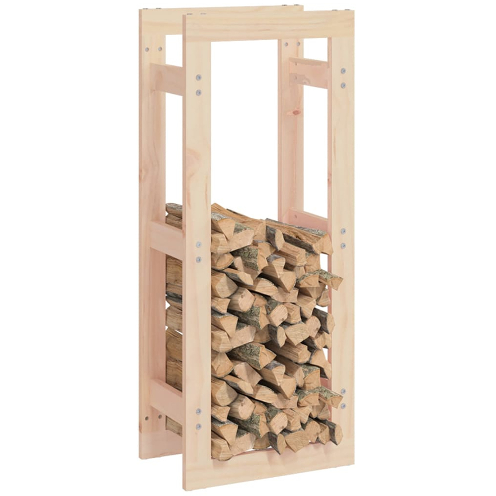 vidaXL Natural Pine Wood Firewood Log Holder 100 x 41 x 25cm Image 3