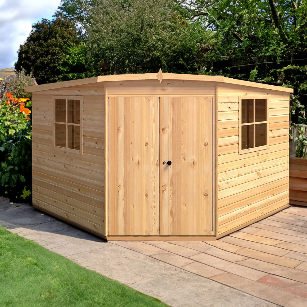 Shire 10 x 10ft Double Door Shiplap Corner Shed Image 2
