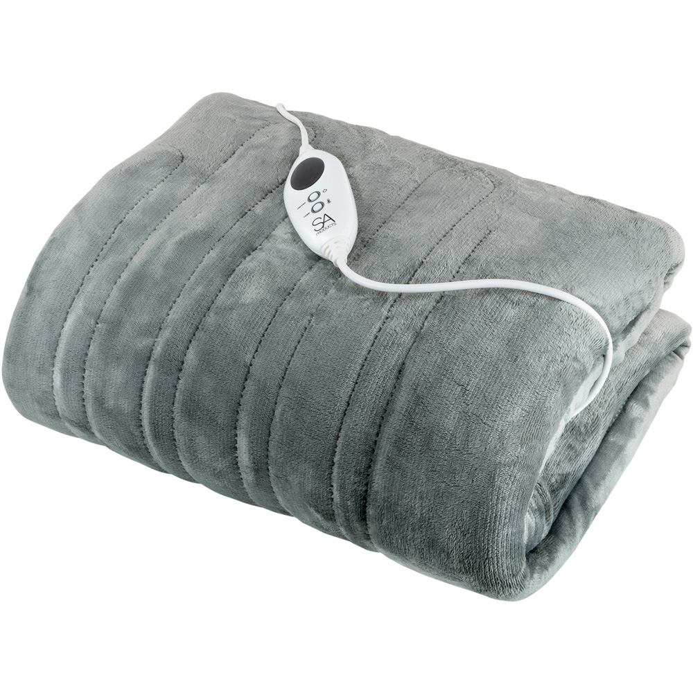 King Grey Heated Throw Blanket with 9 Heat Settings Image 1