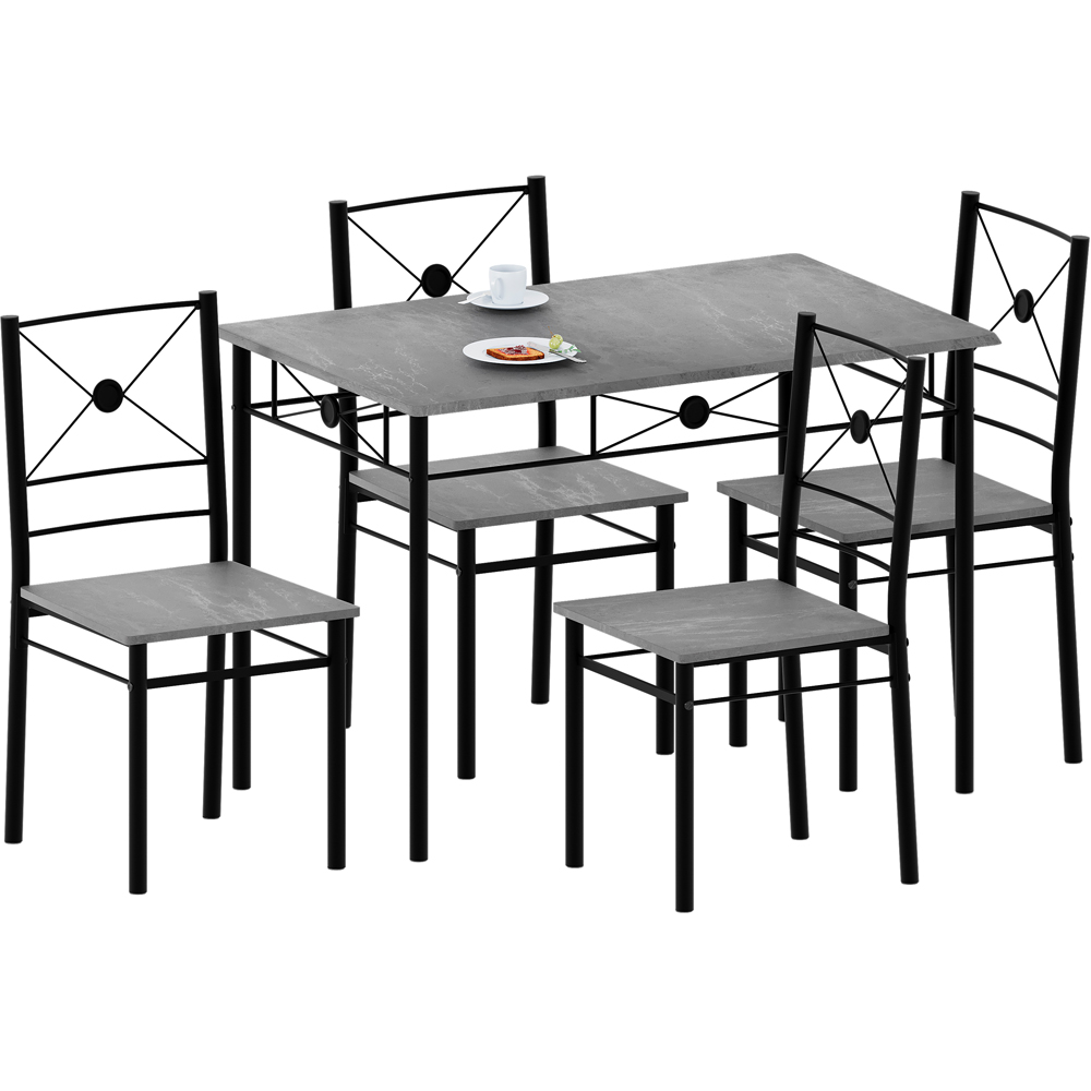 Vida Designs Roslyn 4 Seater Dining Set Concrete Grey Image 2