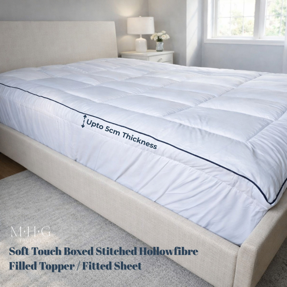 MHG Living Double Binded Hollowfibre Mattress Topper Image 3