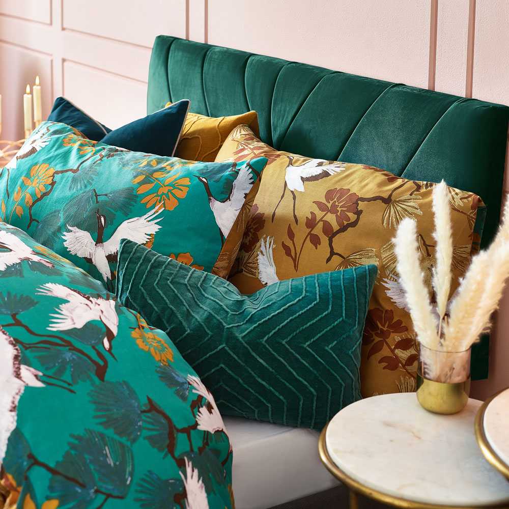 furn. Demoiselle Single Yellow Botanical Duvet Cover Set Image 2
