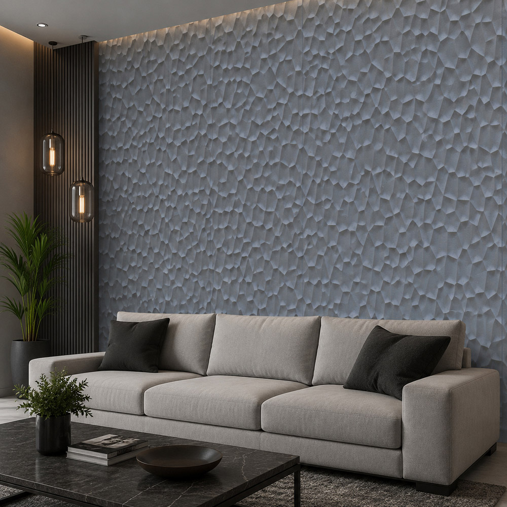 Britwall Space Black Organic Pebble Texture Hard PU Wall Panel 1200 x 600 x 25mm 2 Pack Image 4