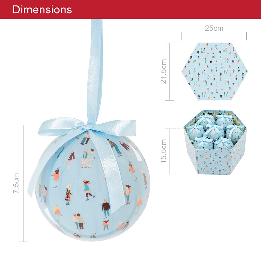 The Christmas Workshop Ice Blue People Skiing Bauble 14 Pack Image 9