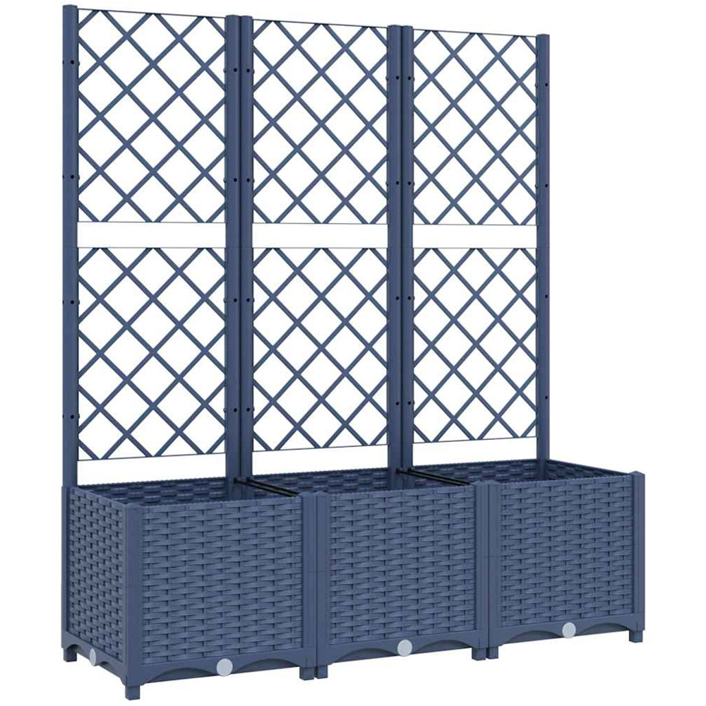 vidaXL Grey Garden Planter with Trellis 120 x 40 x 136cm Image 1