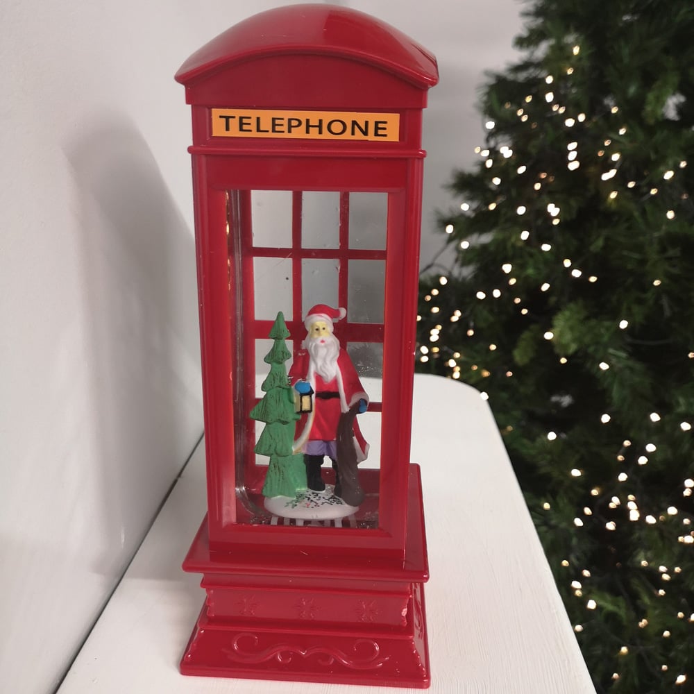 Samuel Alexander Telephone Box Santa Scene Water Spinner Christmas Decoration 26.5cm Image 2