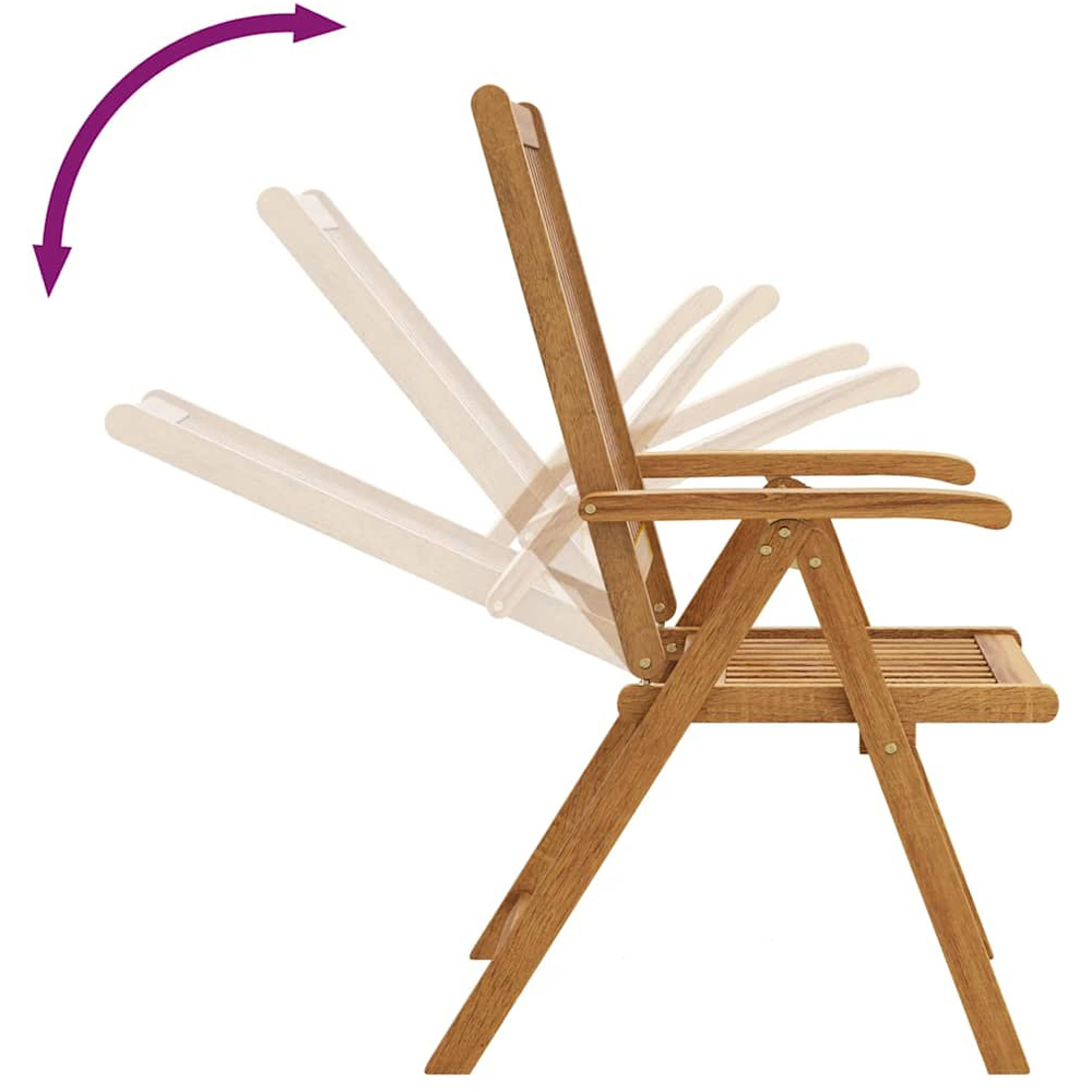 Walplus Set of 2 Solid Acacia Wood Brown Folding Chair Image 5