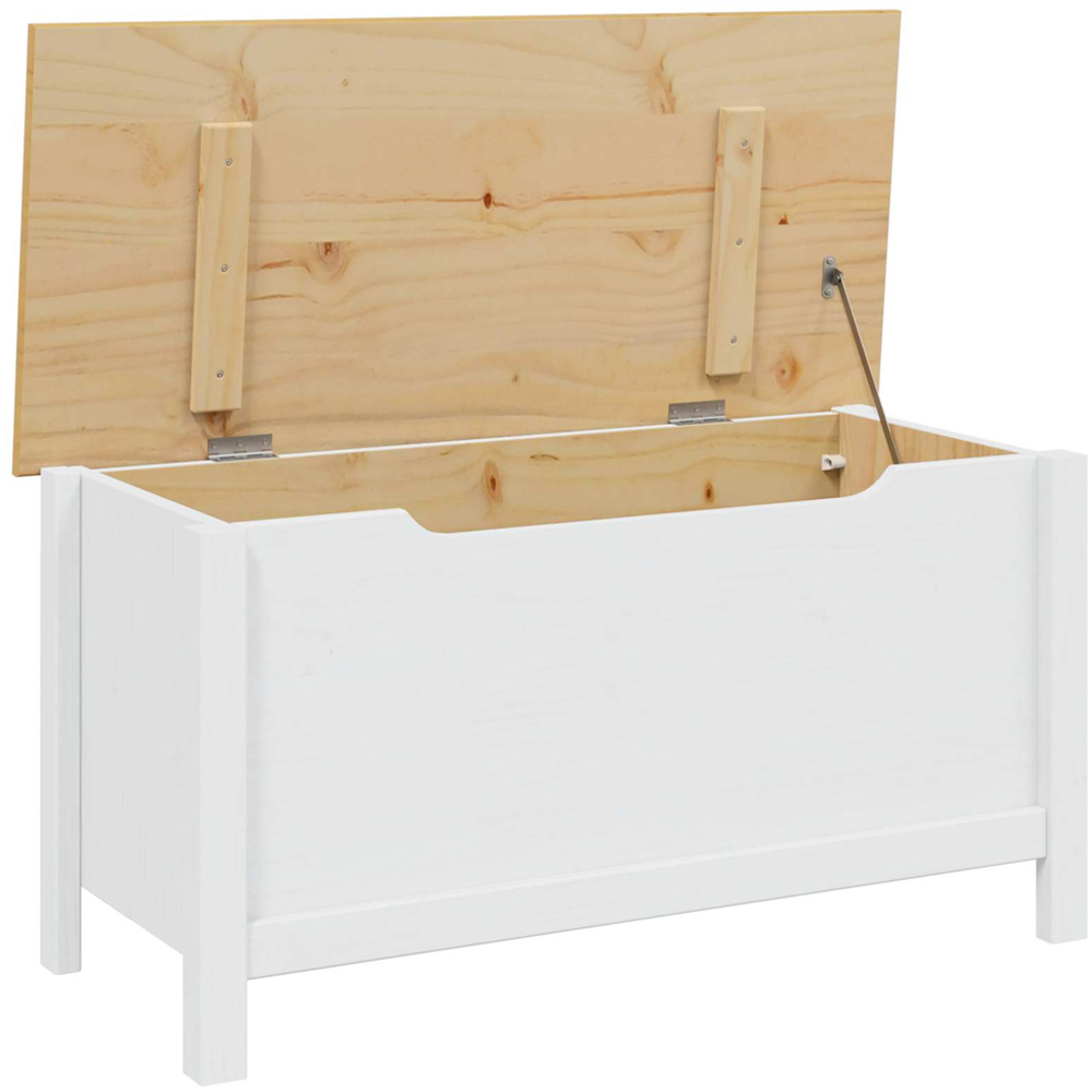 vidaXL White and Honey Brown Storage Box with Lift Top Lid Image 4