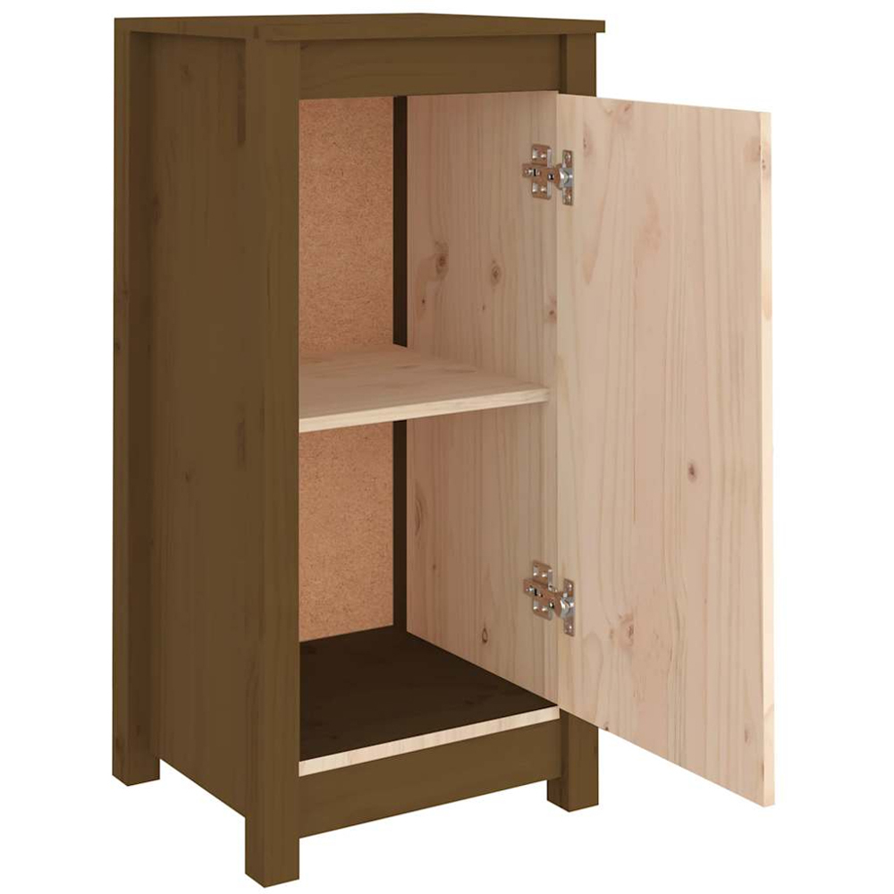vidaXL Single Door Honey Brown Solid Pine Wood Sideboard Set of 2 Image 4