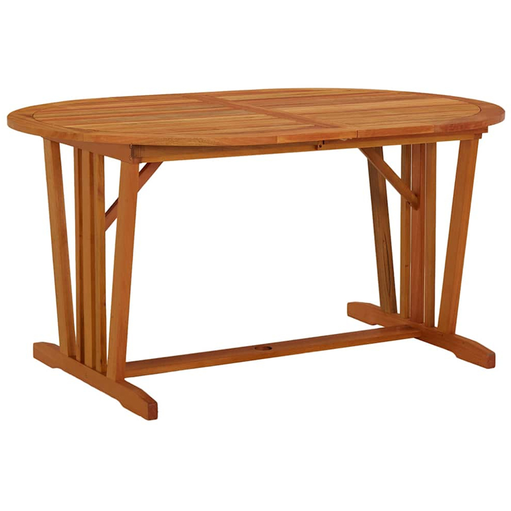 vidaXL 6 Seater Solid Eucalyptus Extendable Garden Table Brown Image 5