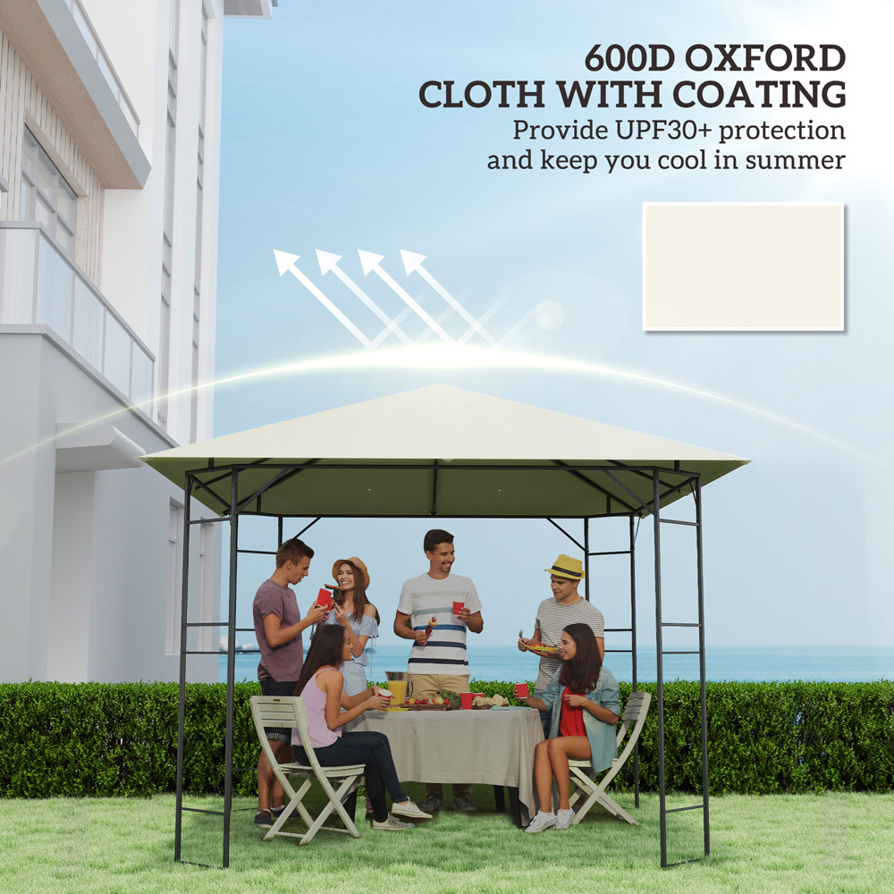 Outsunny 3 x 3m Cream White Gazebo Canopy Replacement Cover Image 6