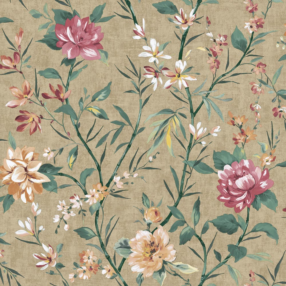 Holden Decor Oriental Trail Taupe Wallpaper Image 1