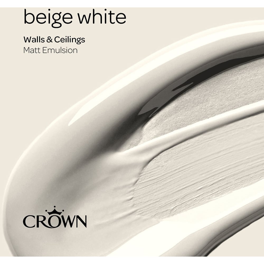 Crown Matt Emulsion Paint 5L - Beige White Image 7