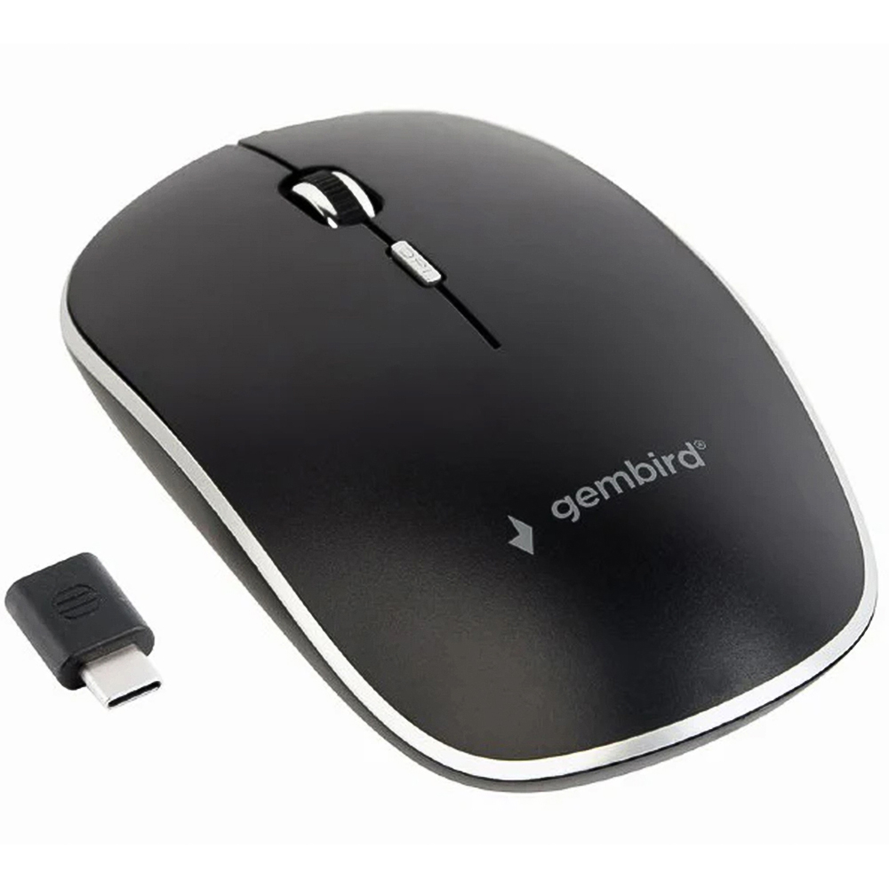 Gembird Black Type C Wireless Silent Optical PC Computer Mouse Image 3