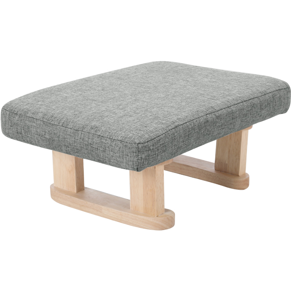 Living and Home Grey Padded Rocking Wooden Footstool Image 3