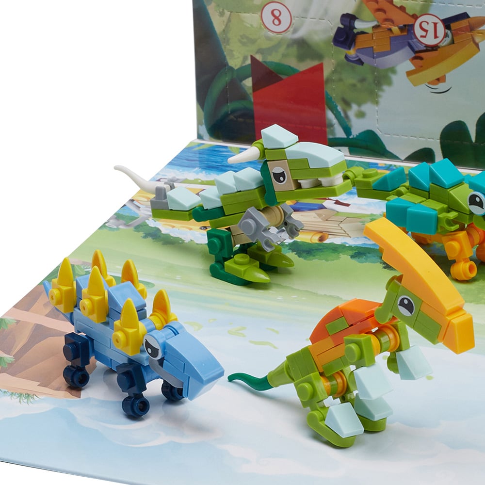 H&O Direct Kids Car Dinosaur Building Block Christmas Advent Calendar 2025 Image 4