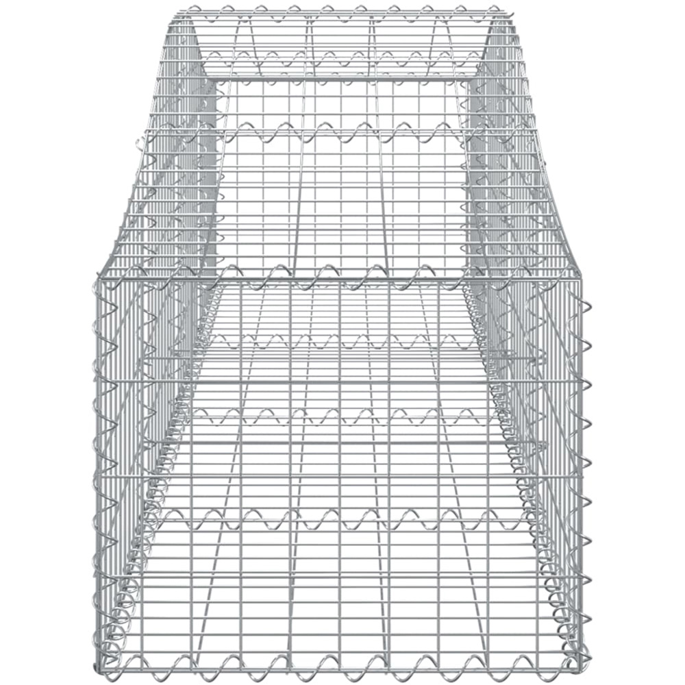 vidaXL Silver Galvanised Iron Arched Gabion Basket 40/60 x 50 x 200cm 12 Pack Image 3