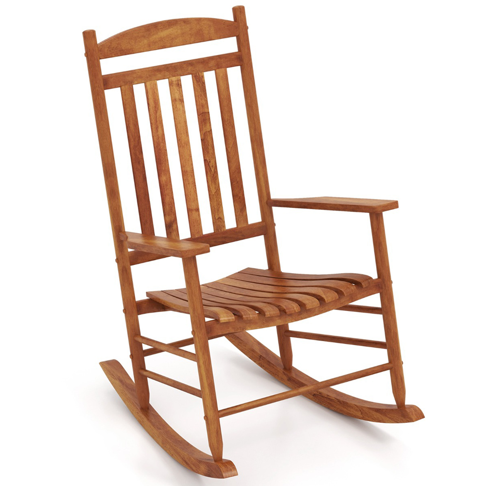 Costway Natural Wood Outdoor Rocking Chair | Wilko