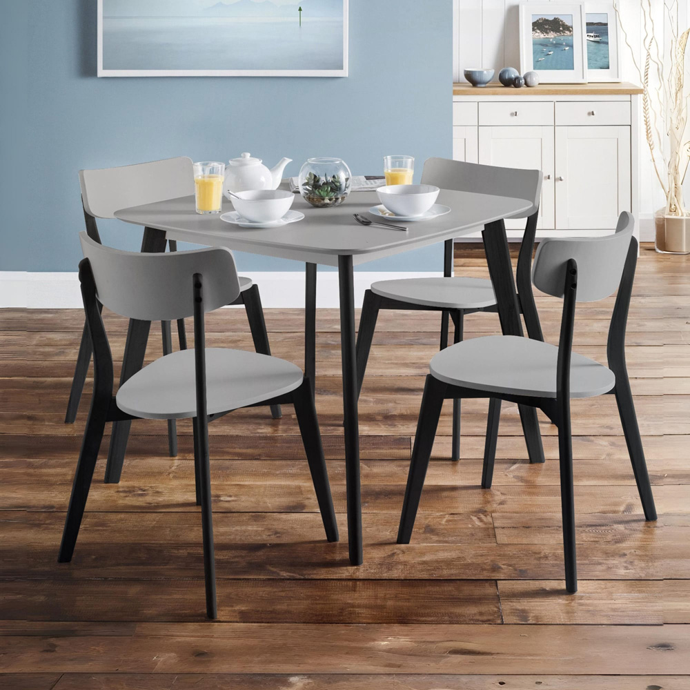 Julian Bowen Casa Set of 2 Grey and Black Dining Chairs Image 6