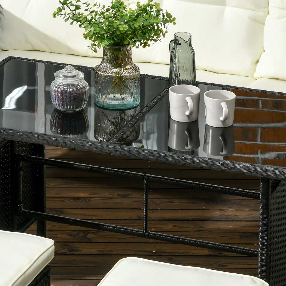 Outsunny 5 Seater Black Sofa Lounge Set Image 3