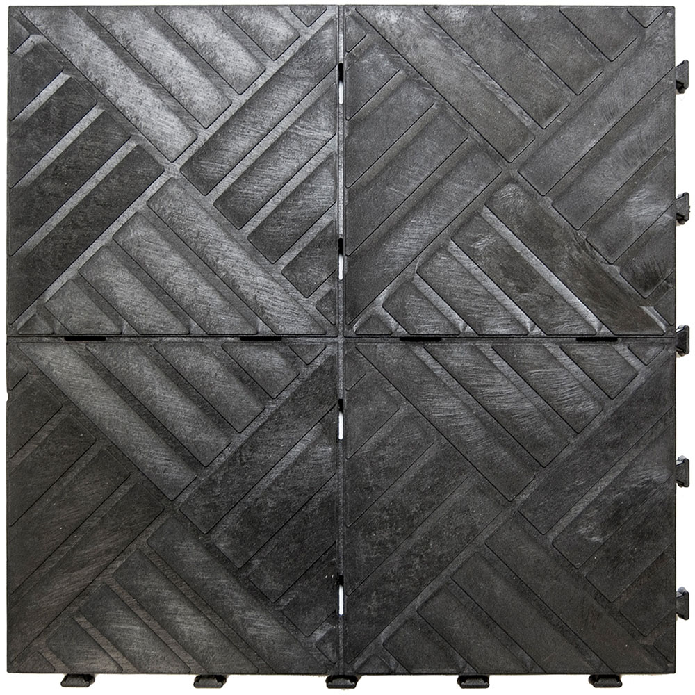 Primeur Extreme Black Solid Tile 45 x 45cm 4 Pack Image 1