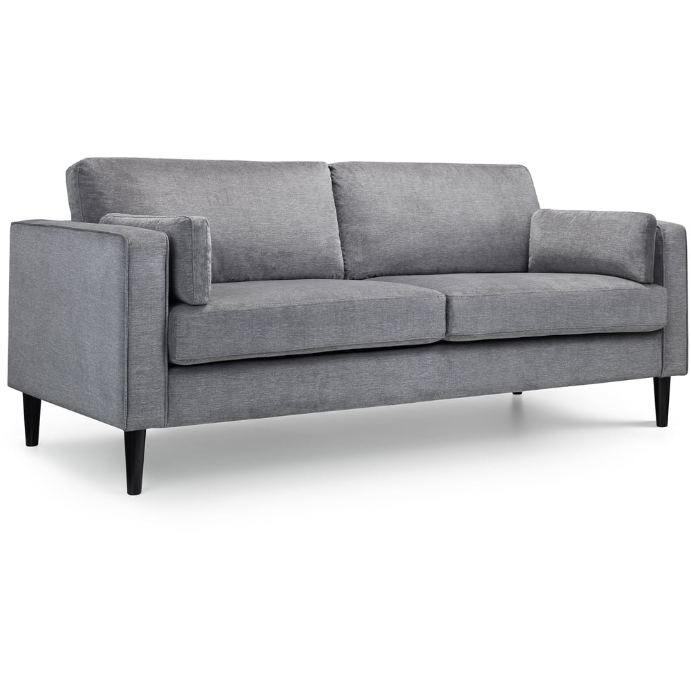 Julian Bowen Hayward 3 Seater Grey Chenille Sofa Image 2