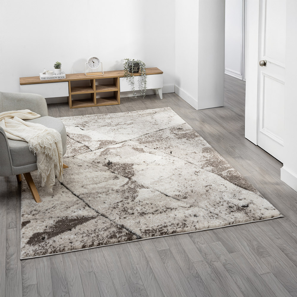 Desire Rugs Eleanor Mocha Slate Embossed Rug 80 x 150cm Image 2