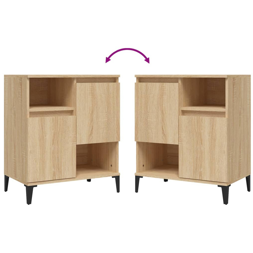 vidaXL 2 Door 2 Shelf Sonoma Oak Sideboard Set of 2 Image 7