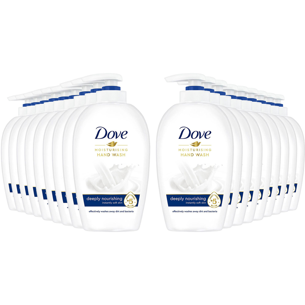 Dove Moisturising Deeply Nourishing Soft Skin Liquid Hand Wash 250ml 18 Pack Image 1