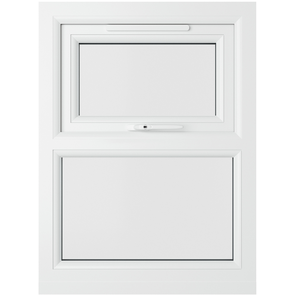 Crystal uPVC Double Glazed Window Top Hung Over Fixed Light Grey White Clear Glass 610x965mm Image 2