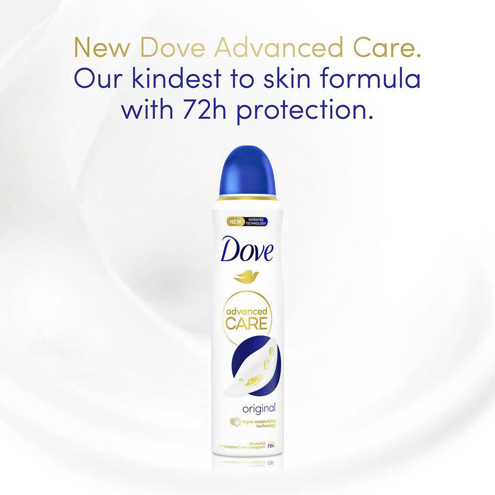 Dove Advanced Care Anti-Perspirant Deodorant Spray Original 200ml 3 Pack Image 5