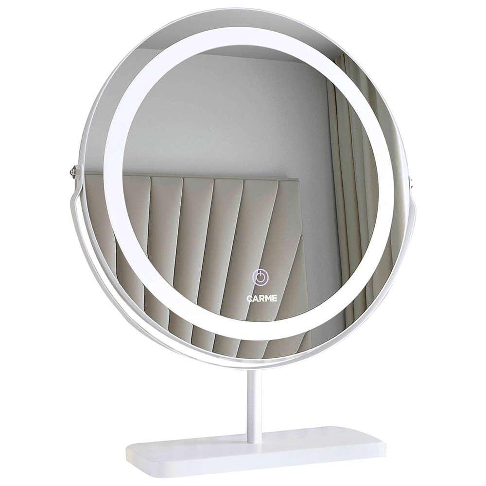 CARME Home Ava LED Marble White Touch Sensor Light Mirror Image 1