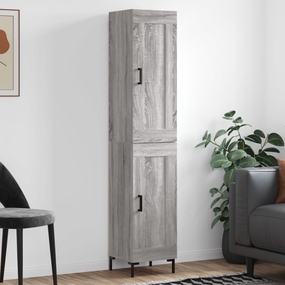 vidaXL 2 Door Grey Sonoma Highboard Image 1