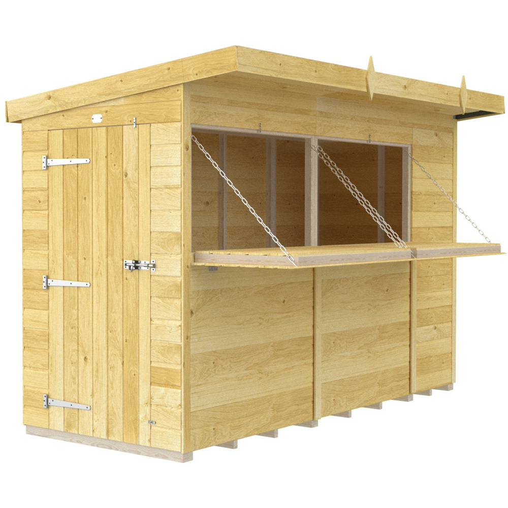 DIY Sheds 10 x 4ft Single Door Pressure Treated Tongue and Groove Timber Outdoor Bar Shed Image 1