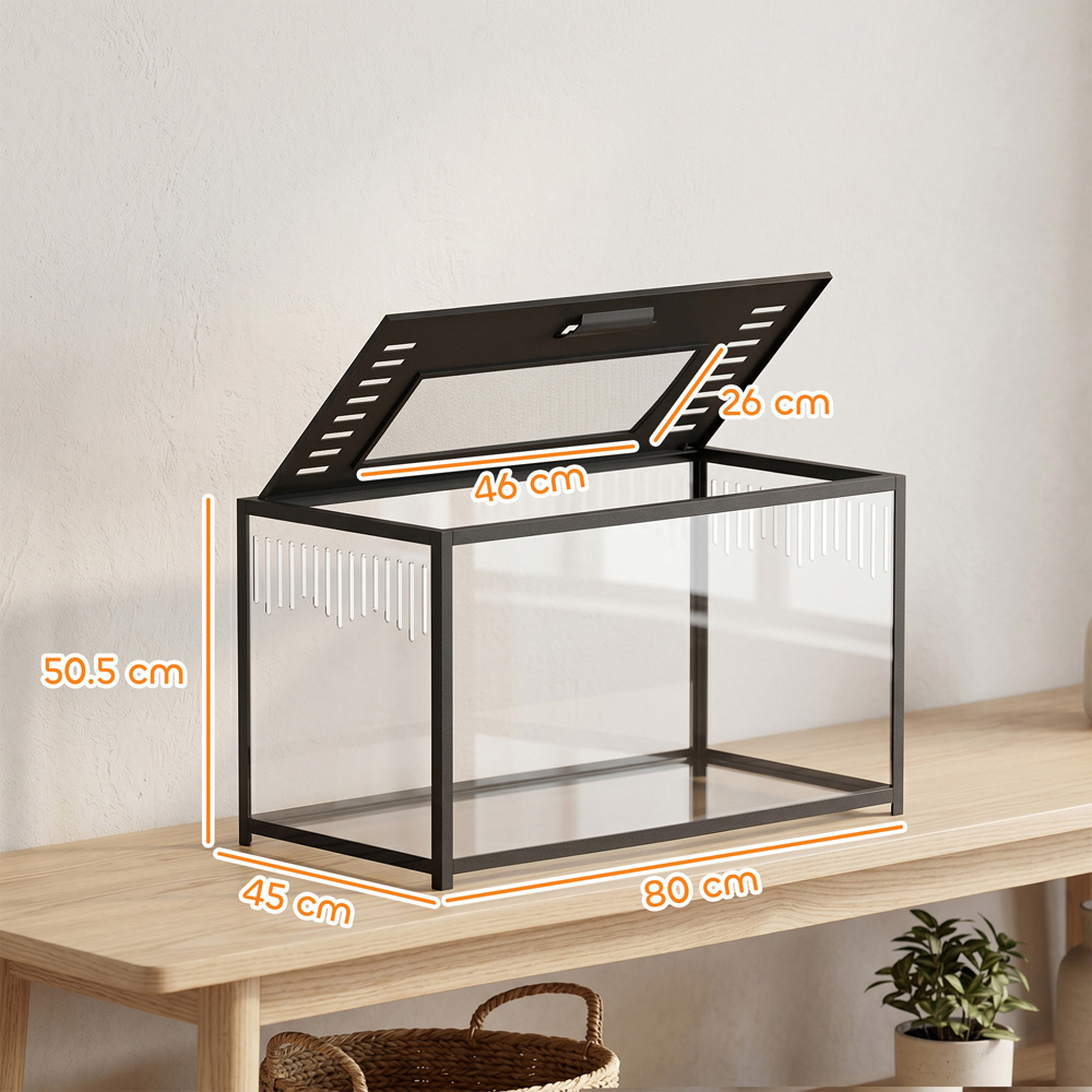 PawHut Black Chewproof Metal Hamster Cage with Deep Base and Openable Top Image 9