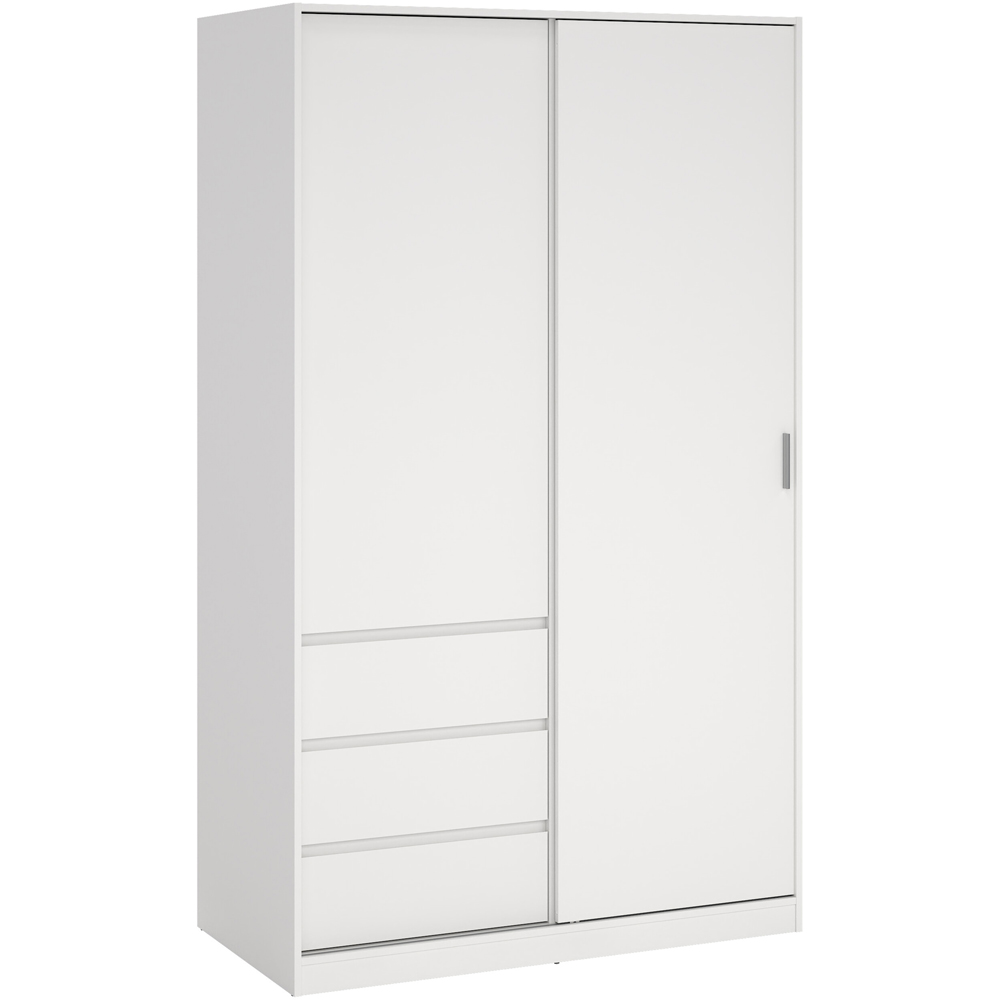 Furniture To Go Naia Double Door 3 Drawer White Wardrobe Image 2