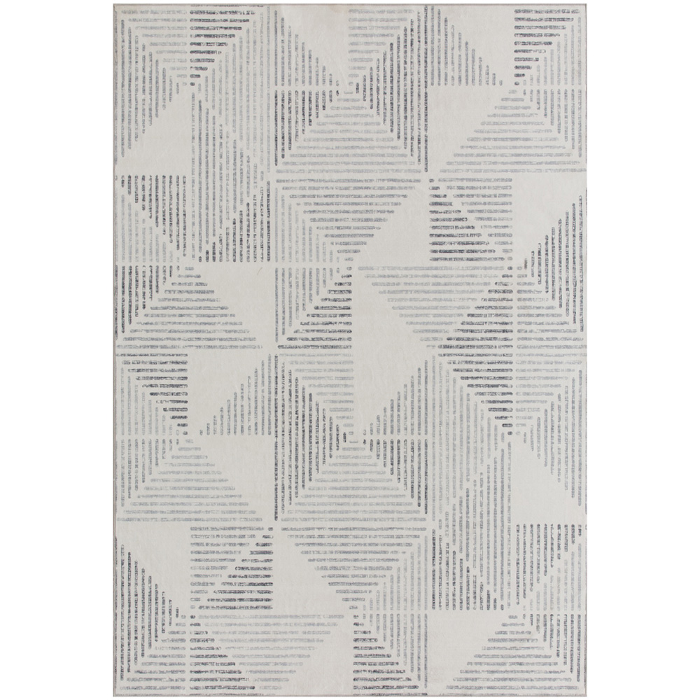 HOMCOM Grey Geometric Non Slip Rug 120 x 170cm Image 1
