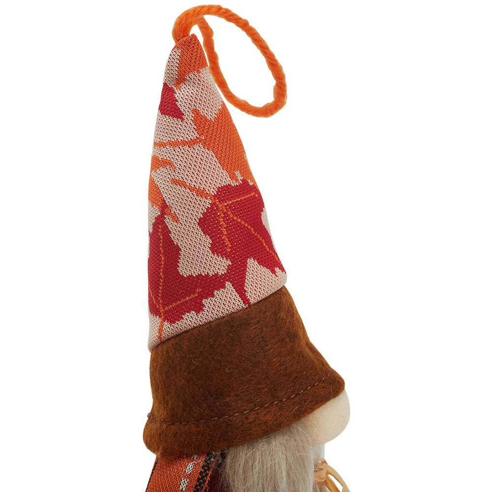 Living and Home Orange Thanksgiving Harvest Maple Gnome LED Ornament 17cm Image 7